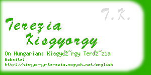 terezia kisgyorgy business card