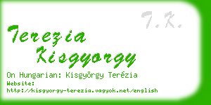 terezia kisgyorgy business card